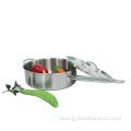 Household stainless steel pan with handle